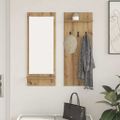 vidaXL Vešiak na stenu Nástenná montáž Remeselný dub 70 x 10 x 90 cm