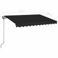 vidaXL Automatická markíza s LED a senzorom vetra 350x250 cm antracitová