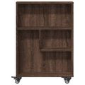 vidaXL Úzky úložný vozík hnedý dub 48x13x68 cm kompozitné drevo