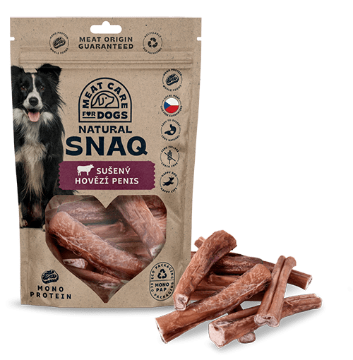 DOG SNAQ 99162 doplnkové krmivo pre psy - hovädzí sušený penis 200G