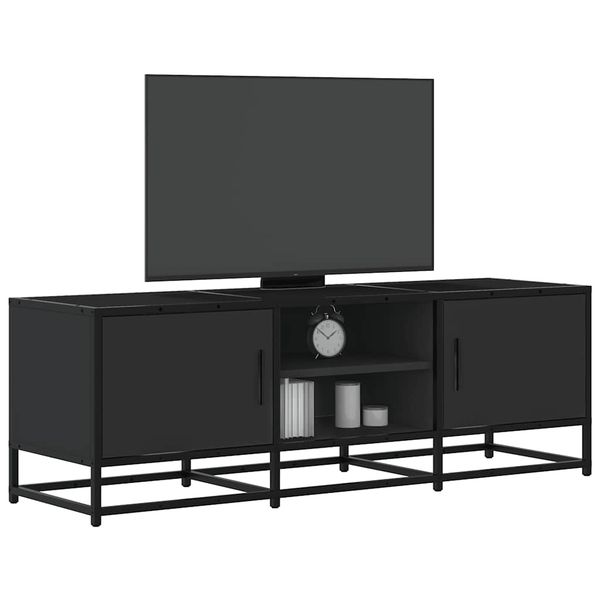 vidaXL TV skrinka čierna 120x35x41 cm kompozitné drevo a kov