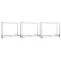 vidaXL 2-posch. stojany na pneumatiky 3ks strieborné 110x40x110cm oceľ