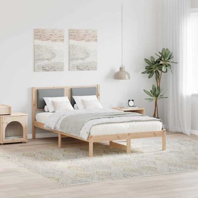 vidaXL Rám postele Svetlosivá 120 x 200 cm Masívne borovicové drevo