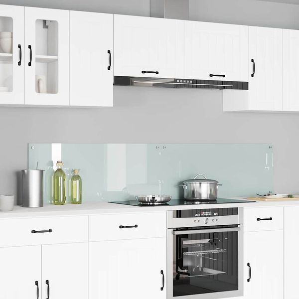 vidaXL Kuchynský obklad 2 pcs Biela 100 x 40 cm tvrdené sklo