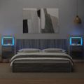 vidaXL Nástenné nočné skrinky s LED osvetlením 2 ks sivé sonoma