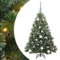 vidaXL Umelý vianočný stromček s 150 LED-i Zelená 120 cm PE a PVC