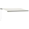 vidaXL Ručne zaťahovacia markíza s LED 600x300 cm krémová