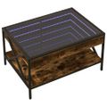 vidaXL Konferenčný stolík s nekonečnými LED dymový dub 70x50x38 cm