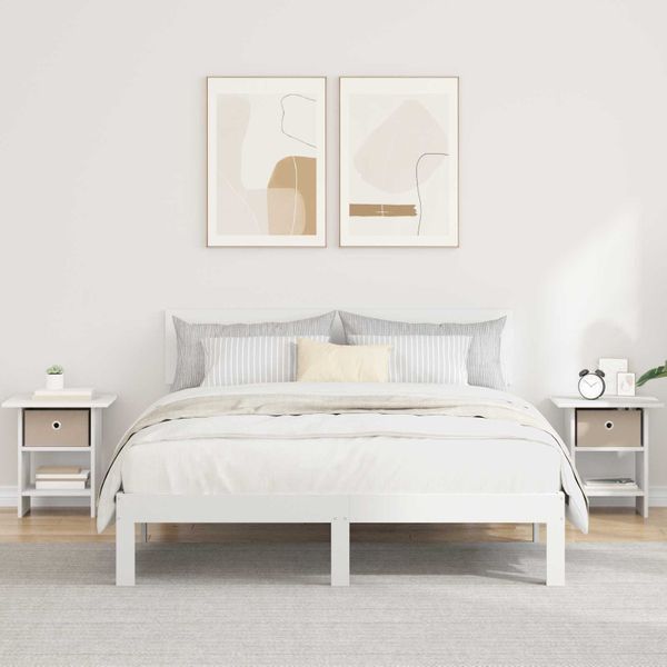 vidaXL Nočný stolík 2 pcs Biela 41 x 40 x 45 cm Kompozitné drevo