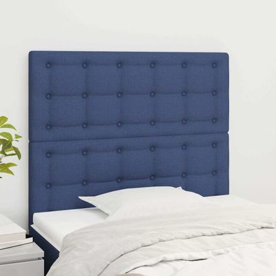 vidaXL Čelo postele modré 80x5x118/128 cm látkové