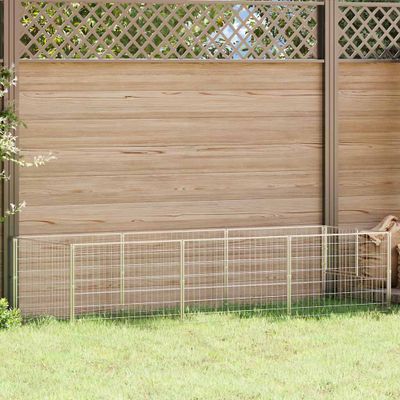 vidaXL Koterec pre psy strieborný 3 m² oceľ