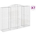 vidaXL Oblúkové gabionové koše 7ks 300x50x200/220cm pozinkované železo