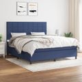 vidaXL Posteľný rám boxspring s matracom modrý 160x200 cm látka