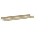 vidaXL Nástenné police 4 ks, biele a dub sonoma 40x9x3 cm