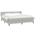 vidaXL Box Spring Posteľ s matracom Svetlosivá 180x220 cm Zamat
