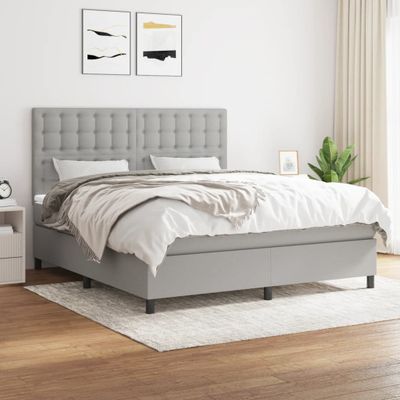 vidaXL Boxspring posteľ s matracom svetlosivá 100x200 cm látka