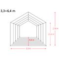 vidaXL Odnímateľný prístrešok pre dobytok PVC 550 g/m², 3,3x6,4 m, zelený