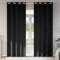 vidaXL Záclony na zatemnenie s krúžkami 2 ks Čierna 225 x 140 cm