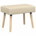 vidaXL Pruhovo prešitá lavica Krémová 60 x 40 x 45 cm Látka