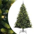 vidaXL Umelý skladací vianočný stromček 300 LED diód Zelená 240 cm
