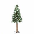 vidaXL Úzky vianočný stromček s 300 LED-i so stojanom Zelená 180 cm