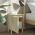 vidaXL Nočné stolíky s drevenými nožičkami 2 ks dub sonoma 40x30x50 cm