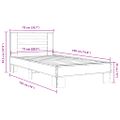 vidaXL Posteľný rám dymový dub 75x190 cm kompozitné drevo a kov