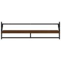 vidaXL Nástenné police s tyčami 2 ks hnedý dub 100x25x30 cm