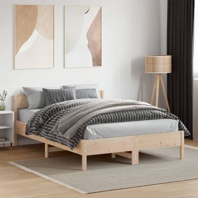 vidaXL Posteľ bez matraca 135x190 cm masívna borovica