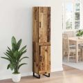 vidaXL Highboard Staré drevo 34,5 x 34 x 180 cm Kompozitné drevo