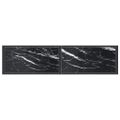 vidaXL Konzolový stolík čierny mramor 140x35x75,5 cm tvrdené sklo