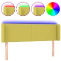 vidaXL Čelo postele s LED zelené 147x16x78/88 cm látka