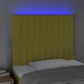 vidaXL Čelo postele s LED zelené 100x5x118/128 cm látka