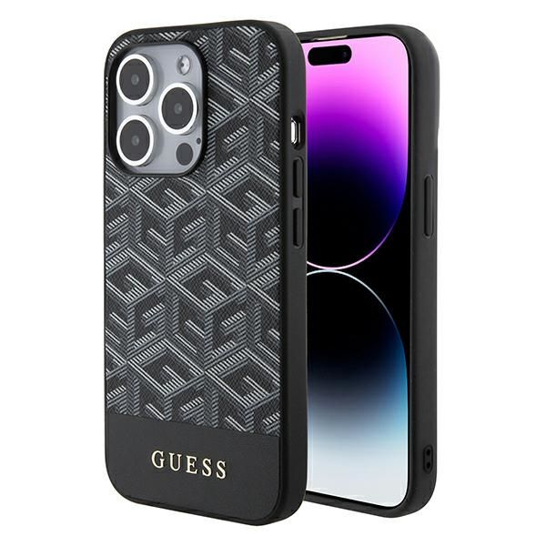 Guess Case for iPhone 14 Pro Max 6.7" GUHMP15XHGCFSEK Black HC MAGSAFE GCUBE PU STRIPE