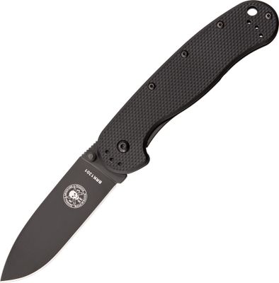 ESEE BRK1301B Avispa vreckový outdoorový nôž 8,9 cm, celočierna, GRN