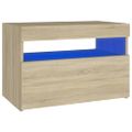 vidaXL Nočný stolík a LED svetlá dub sonoma 60x35x40 cm