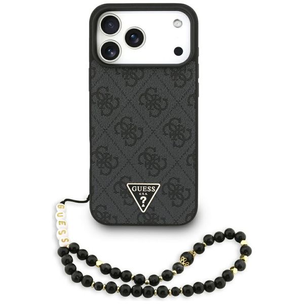 Puzdro Guess 4G Strap Triangle Logo MagSafe pre iPhone 17 Pro Max čierne