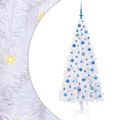 vidaXL Umelý vianočný stromček s 300 LED-i Biela 180 cm PVC a oceľ