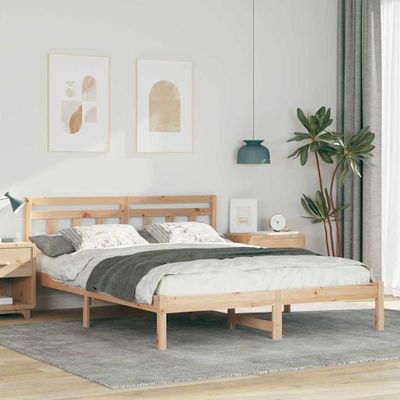 vidaXL Rám postele Hnedá 160 x 200 cm Masívne borovicové drevo