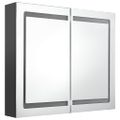vidaXL LED kúpeľňová zrkadlová skrinka sivá 80x12x68 cm