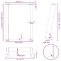 vidaXL Nohy konferenčného stolíka v tvare U, 2 ks, antracitové, 38 x (42-43) cm, oceľ