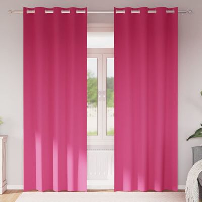 vidaXL Záclony na zatemnenie s krúžkami 2 pcs Jasná ružová