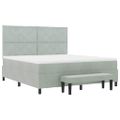 vidaXL Posteľ s pružinovým rámom Svetlosivá 200 x 180 cm Zamat