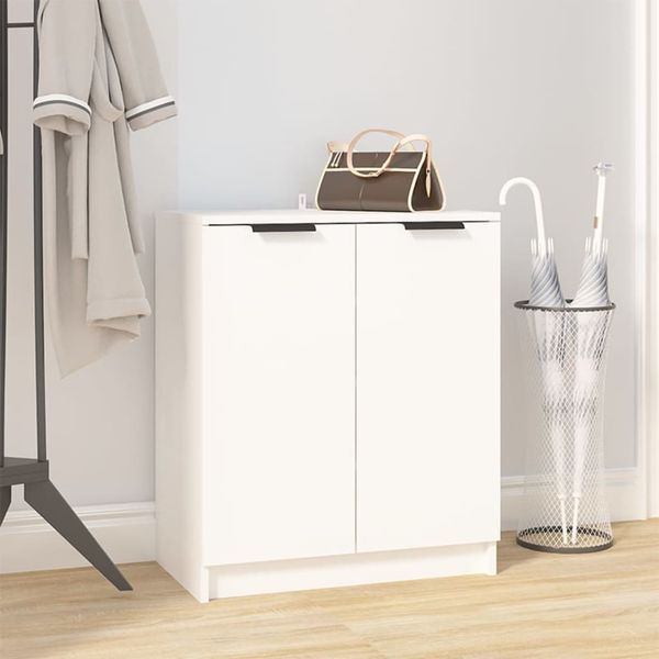 vidaXL Botník biely 59x35x70 cm spracované drevo