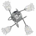 vidaXL Stropná lampa so sklenými tienidlami na 4 LED žiarovky G9