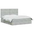 vidaXL Postel s úložným prostorem a matrací Svetlosivá 140 x 190 cm