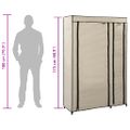 vidaXL Skladací šatník krémový 110x45x175 cm látkový