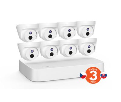 Tenda K8P-4CR - PoE kamerový set 4Mpx, 8CH NVR + 8x IP kamera 4Mpx IP67, zvuk, web. rozhranie, CZ app