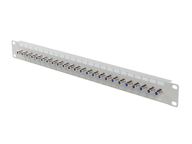 Patch panel 24 portov 1U s konektorom typu f šedý lanberg