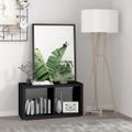 vidaXL Nástenná polica v tvare kocky, čierna 69,5x29,5x37 cm, MDF